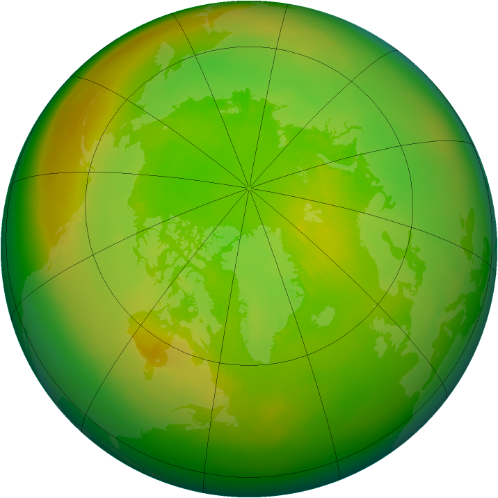 Arctic ozone map for June 1981